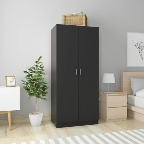 Vidaxl Garde-Robe Noir 80x52x180 Cm Bois D'ingénierie
