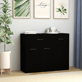 Vidaxl Buffet Noir 88x30x70 Cm Bois D'ingénierie