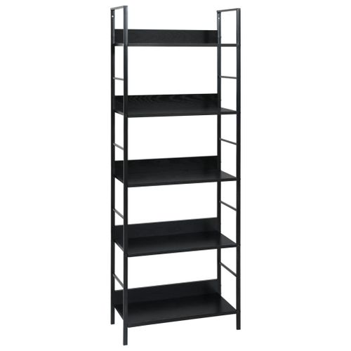 Vidaxl Bibliothèque À 5 Niveaux Noir 60x27,6x158,5cm Bois D'ingénierie