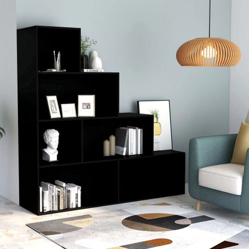 Bibliothèque/Séparateur De Pièce Noir 155x24x160 Cm Aggloméré