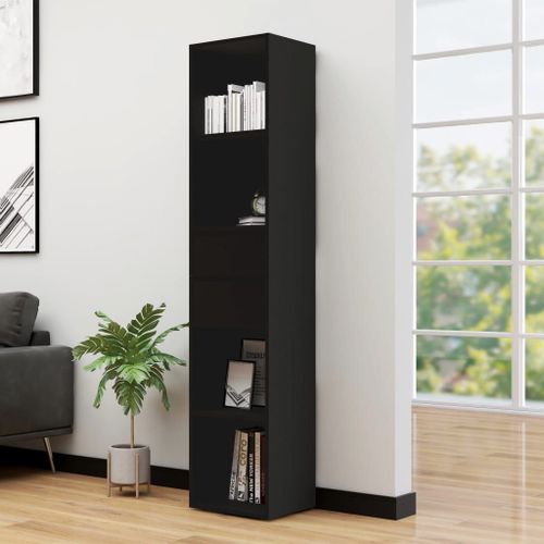 Bibliothèque Noir 36x30x171 Cm Aggloméré