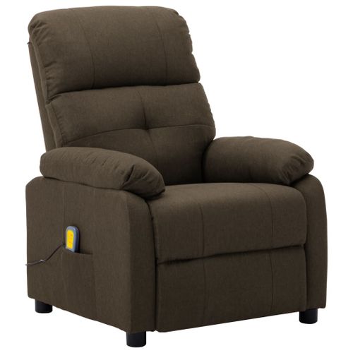 Vidaxl Fauteuil De Massage Inclinable Marron Tissu