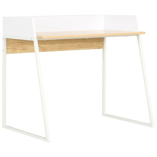 Vidaxl Bureau Blanc Et Chêne 90x60x88 Cm