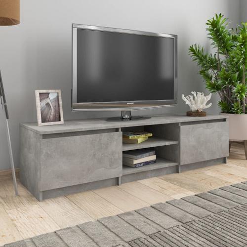 Vidaxl Meuble Tv Gris Béton 140x40x35,5 Cm Bois D'ingénierie