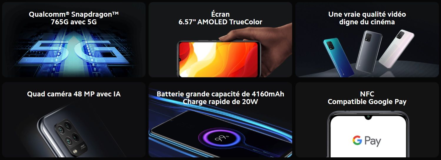 Xiaomi MI 10 Lite 5G 128 Go Double SIM Gris cosmique image 2 | Rakuten