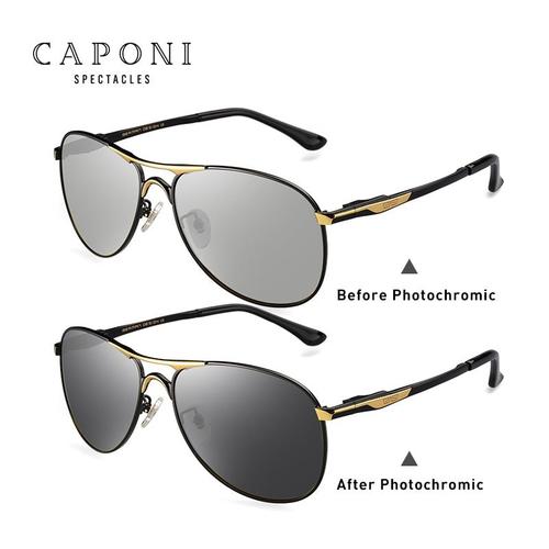 CAPONI lunettes de soleil pour hommes Lunettes photochromiques de