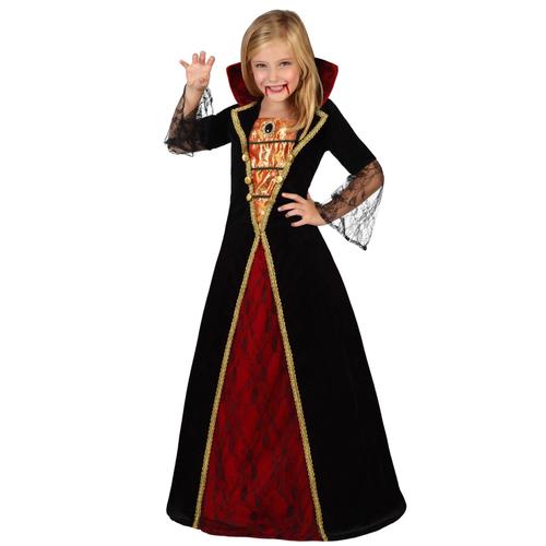 Déguisement Élégant De Vampire Fille Halloween - Taille: 7-9 Ans (130-145 Cm)