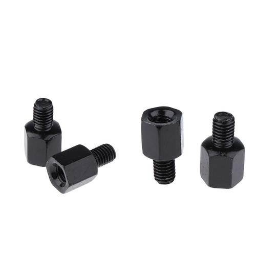 4x Adaptateur De Rétroviseur Scooter Filetage, Noir - 8mm