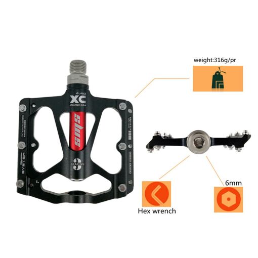 Pédales Plateforme Vélo VTT/Route MPEDA Aluminium - Roulements Scellés - Neuf
