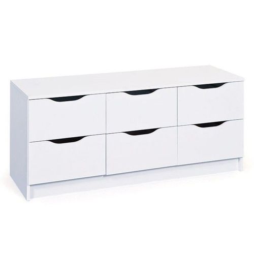 Paris Prix - Commode 6 Tiroirs "Tilda" 122cm Blanc