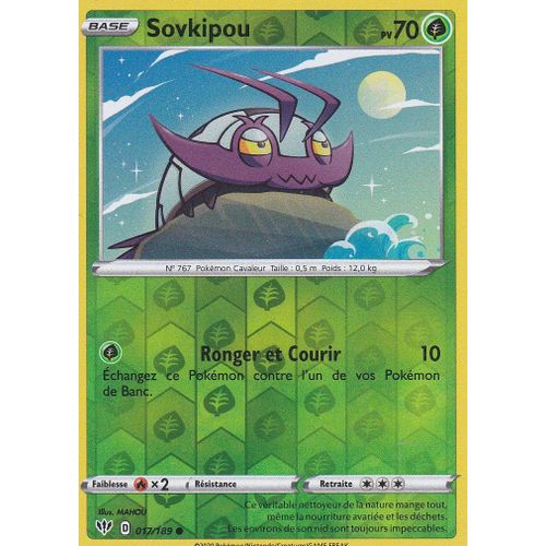Carte Pokemon - Sovkipou - 17/189 - Reverse - Épée Et Bouclier 3 Ténèbres Embrasées
