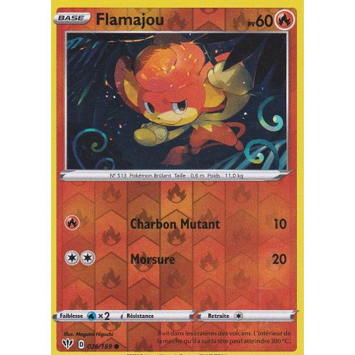 Carte Pokemon - Flamajou - 26/189 - Reverse - Épée Et Bouclier 3 Ténèbres Embrasées -