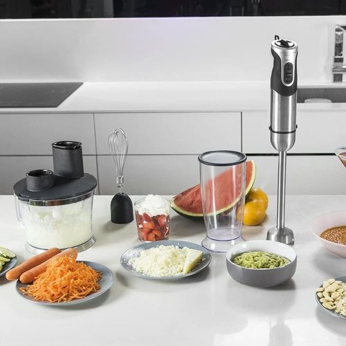 Mixeur Plongeant Xl 1000w Avec 7 Accessoires Gris Noir