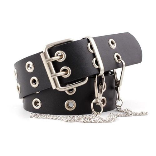 Ceinture Serre Taille Avec Chaîne Similicuir Solide Noir Gothique Punk Rock Metal Lolita Concert Rock Déguisement Cosplay Soirée À Thème Taille Unique Femmes
