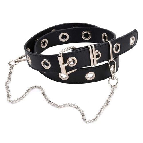 Ceinture Serre Taille Avec Chaîne Similicuir Solide Noir Gothique Punk Rock Metal Lolita Concert Rock Déguisement Cosplay Soirée À Thème 3.1 Largeur Femmes