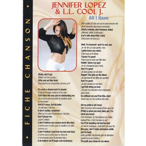 Fiche Paroles Et Traduction De Chanson - Jennifer Lopez & Ll Cool J : All I Have (Magazine One)