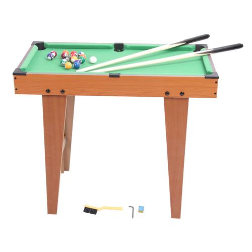 Table De Billard En Bois Avec 15 Boules ColoréEs, 1 Boule De Queue, 1 Brosse, 2 BâTons De Piscine, 1 Table De Billard Triangulaire Pour Enfants