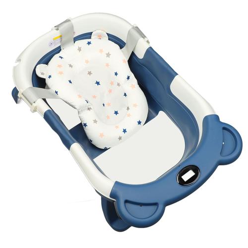 Bassin De Bain Intelligent Pour BéBé, Capteur De TempéRature Assis Et Inclinable, Baignoire Pliable éCologique Pour La Maison Et Les Voyages, Bleu