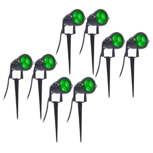 8 Pi¿¿Ces S¿¿Ries Led Jardin Lumi¿¿Res 3w 220v Projecteur Ext¿¿Rieur Avec Spike Ip65 ¿¿Tanche Vert