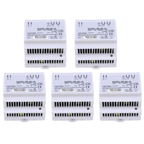 5X Alimentation pour Rail Din 60W 12V Ac Dc Convertisseur -60-12 Bonne Qualit¿¿