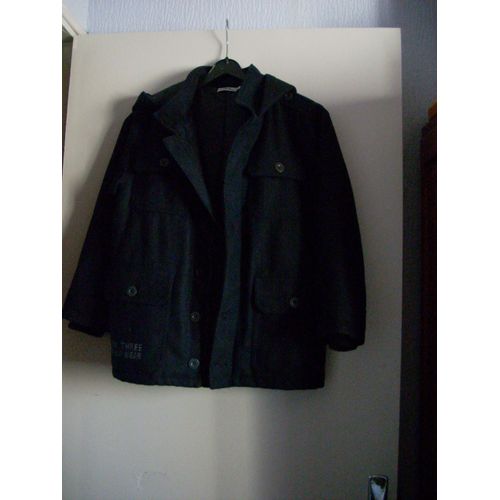 Manteau À Capuche Duffle Coat Bleu Marine