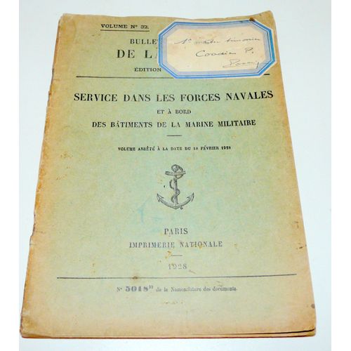 Bulletin Officiel De La Marine N°32 Année 1923