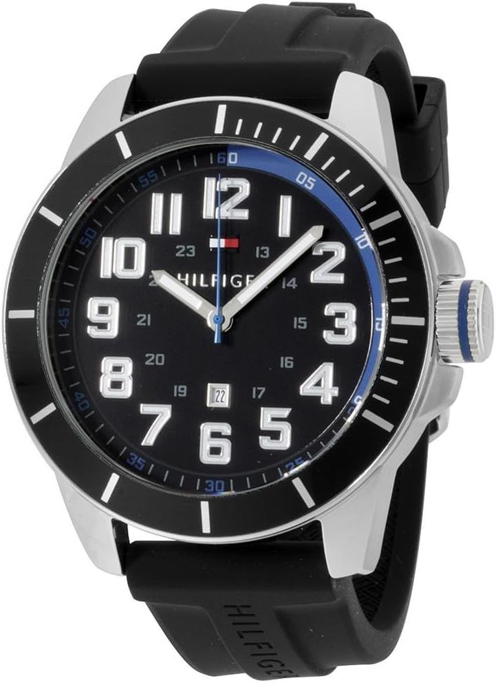 Tommy Hilfiger Men's 1791072 Black Silicone Analog Quartz Watch