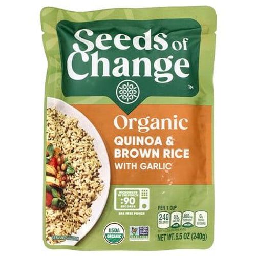Seeds Of Change Quinoa Biologique, Riz Brun Et Ail, 240 G