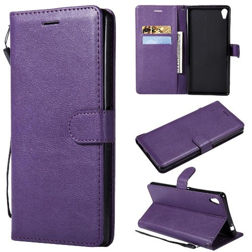 Flip Étui Pour Sony Xperia Xa Ultra Cuir De Haute Qualité Avec Fente Pour Carte Étui De Téléphone Portefeuille D'affaires Couleur Solide Classique - Violet