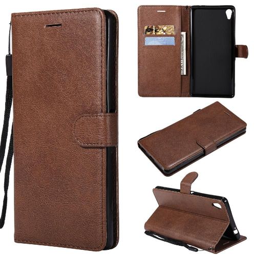Flip Étui Pour Sony Xperia Xa Ultra Étui De Téléphone Portefeuille D'affaires Couleur Solide Classique Cuir De Haute Qualité Avec Fente Pour Carte - Le Brun