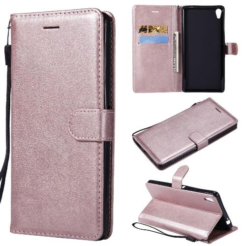 Flip Étui Pour Sony Xperia Xa Ultra Étui De Téléphone Portefeuille D'affaires Couleur Solide Classique Cuir De Haute Qualité Avec Fente Pour Carte - Couleur Rose