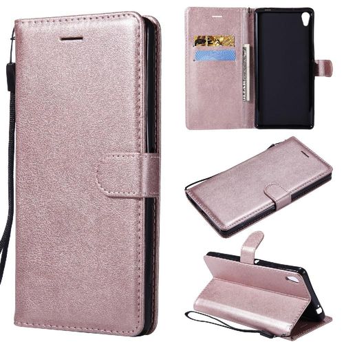 Flip Étui Pour Sony Xperia Xa Ultra Étui De Téléphone Portefeuille D'affaires Couleur Solide Classique Avec Fente Pour Carte Cuir De Haute Qualité - Couleur Rose