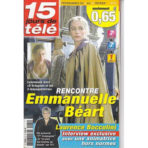 15 Jours De Tele Emmanuelle Beart 1p/ Laurence Boccolini 2p/ Nadiya 2p/ Elsa Kikone, Marina Golovine & Delphine Rollin 2p/ Articles Photos Corinne Touzet, Gregory Lemarchal, Zidane , Britney Spears, Jennifer Aniston 22
