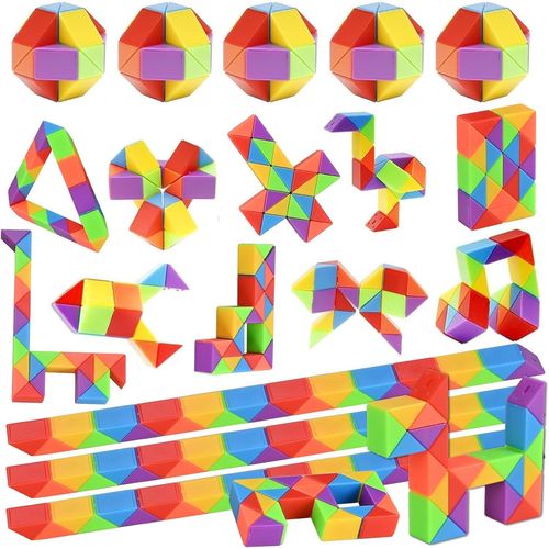 15 pices Serpent Magique, Mini Magic Snake Cube, Puzzle Cube Enfant Casse-Tte, Mini Twist Puzzle Twisty Toy pour Enfants e[696]