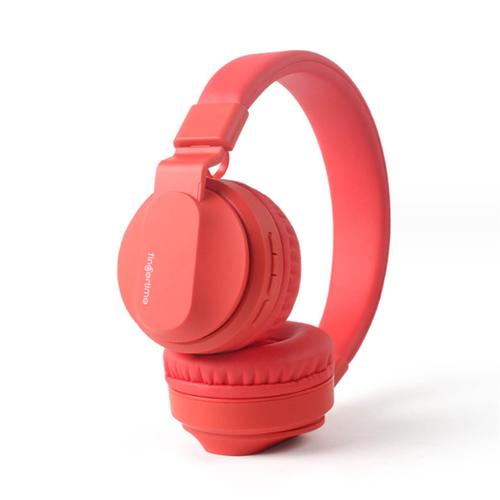 Casque Bluetooth, Casque pour musique, écouteurs pour enfants, son stéréo, batterie longue durée, deux modes, rouge