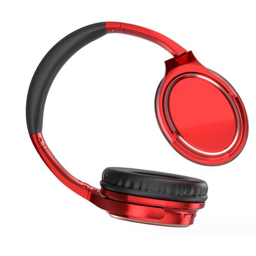 Casque Bluetooth, Casque pour musique, Bluetooth/câble enfichable/carte TF, Pliable, Rouge