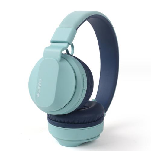 Casque Bluetooth, Casque pour musique, écouteurs pour enfants, son stéréo, batterie longue durée, deux modes, bleu
