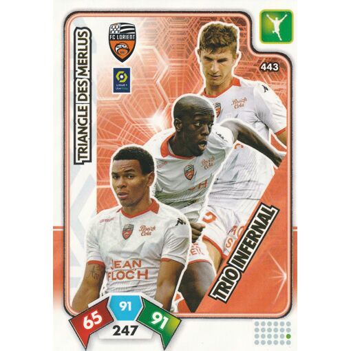 Carte Panini Foot N 443 Adrenalyn Xl 21 Trio Infernal Lorient Triangle Des Merlus Rakuten