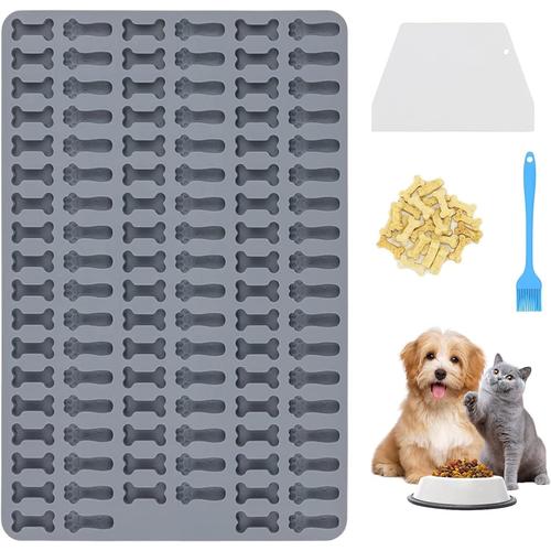 Moule Silicone Chien Forme De Coeur 2,5cm, Tapis De Cuisson Silicone Pour Biscuits Pour Chiens 106 Cavité, Moule Anti-Adhésif Avec 3 Accessoires, Reusable Tapis Silicone Patisserie