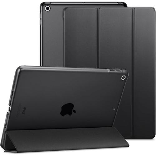 Coque Compatible Avec Ipad 9.7 Pouces 2017, 2018, Housse Étui De Protection Ultra Fin En Cuir Pu, Avec Support Et Mise En Veille Automatique Compatible Avec Ipad 5 Et Ipad 6, Nero