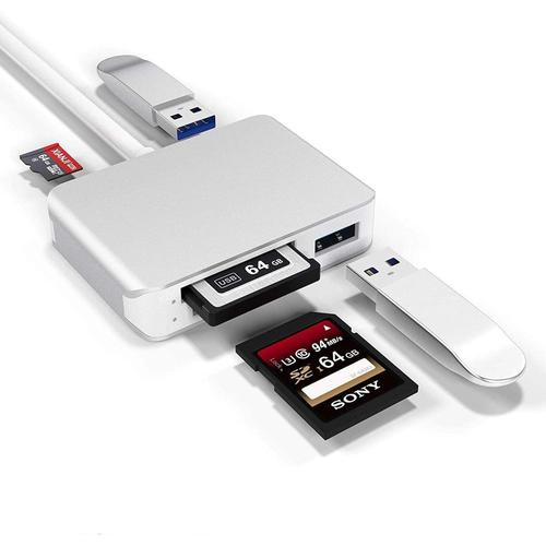 ¿Version Mise à Jour¿ Lecteur de Carte XQD, Lecteur de Carte TF USB 3.0 SD (HC/XC) avec USB3.0x2 Vitesse Rapide Jusqu'à 5 GBP/s, Compatible avec XQD de la série Sony G&M pour Windows/Mac OS