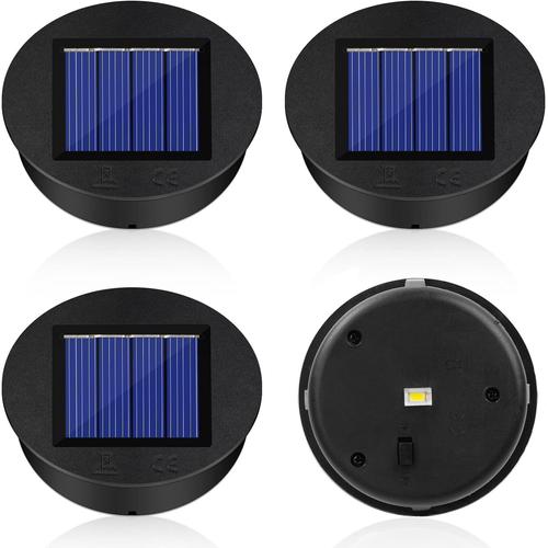 4 Pièces Lampe Solaire de Rechange, Lampe Solaire de Rechange pour Lantern 8CM, Lampes Solaires de Rechange avec Ampoules LED, pour Lanternes Solaires, Jardin Extérieur Décoration