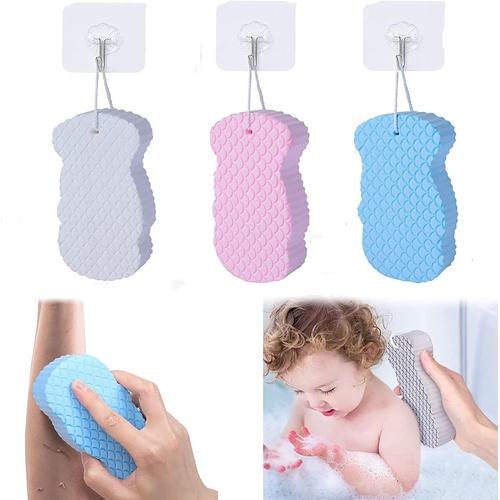 3 Pcs Sponge De Bain Exfoliant Super Doux,Eponge Bain Exfoliation Corps,Douce Pva Éponge De Douche Douce Éponge De Bain Bath Body Shower Sponge Corps Peau Morte Retrait Bébé, Enfants, Adultes 