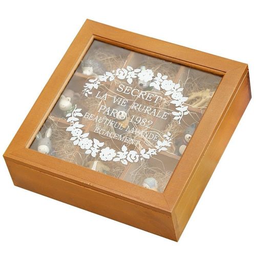 9 Section En Bois Chic Boîte À Thé Compartiments Conteneur Sac Poitrine Stockage Épices Nouveau Magasin Boîtes Cosmétiques Bijoux 24x24x7cm -Wo
