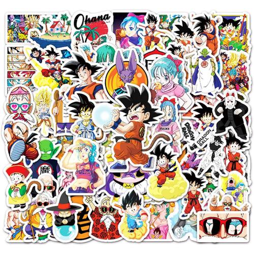 100 Pièces Dragon Ball Autocollants, Autocollants De Valise, Autocollants De Dessin Animé, Autocollants De Voiture De Vélo De Bagage, Autocollants De Planche À Roulettes Pour Ordinateur Portable