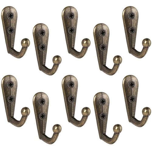 Accroche-Manteau Mural Robuste 10 Pièces Patère De Placard Antique Crochet Européen En Fer Forgé Pour Serviettes Et Vêtements