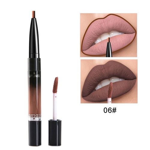 Ensemble De Rouge À Lèvres 2 En 1 Facile À Porter Maquillage Des Lèvres Rouge Crayon À Lèvres Nude Liquide Mat Imperméable À L'eau 