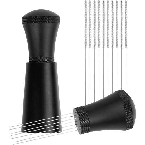 Outil Wdt, Outil De Distribution Wdt, Distributeur D'aiguilles À Expresso, 0,4 Mm, 10 Aiguilles En Acier Inoxydable, Agitateur De Poudre D'expresso, Espresso Distribution Tools, Noir