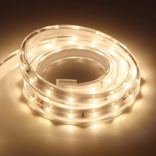 Ruban À Led, Bande Led Avec Télécommande, Smd 2835 120led/M Lumineux Bandeau Led 220v,Ip65 Etanche Bande Strip Led Pour Maison,Cuisine,Fête Décoration,Lumiere Led Chambre (Blanc Chaud, 2.0 Mètres)