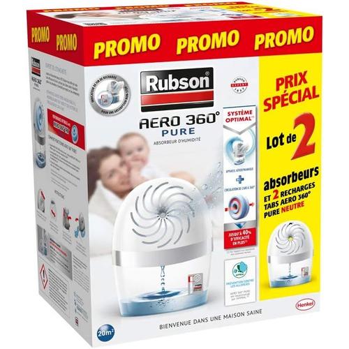 2 Absorbeur + 2 recharge 2 Absorbeur + 2 recharge 2 Absorbeur + 2 recharge | Absorbeurs d'humidité AERO 360° Pure (2 appareils + 2 recharges) ¿ Lot de 2 assainisseurs et déshumidificateurs d¿air